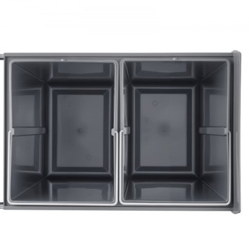 VEVOR Vlečni dvojni smetnjak pod pomivalno korito reciklažni zabojnik 492x340x430 mm siva