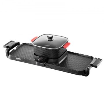 VEVOR Električni notranji žar Hot Pot Combo 770x282x198 mm dvojni nadzor temperature