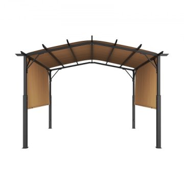 VEVOR Pergola z ukrivljenim zgornjim delom izvlečna 3650x3048x2540 mm bež