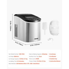 VEVOR Aparat za led HZB-15SA 245x36x325 cm srebrne barve