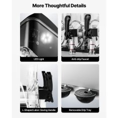 VEVOR Aparat za ledene napitke s tremi rezervoarji 525x605x832 mm Črn