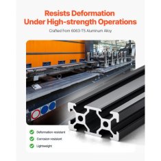 VEVOR Aluminijasti ekstrudirani profil 2040 T režica 1000x20x40 mm črna