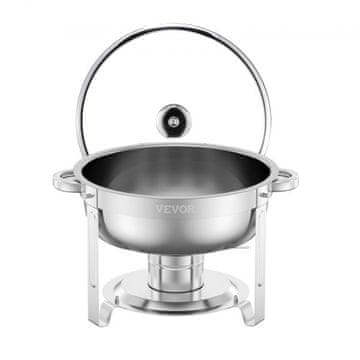 VEVOR Set za postrežbo Chafing Dish Buffet 5 qt 2 kosa srebrna