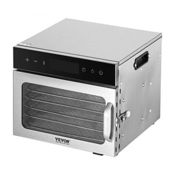 VEVOR Sušilnik hrane 300x310x250 mm 6 pladnjev iz nerjavečega jekla