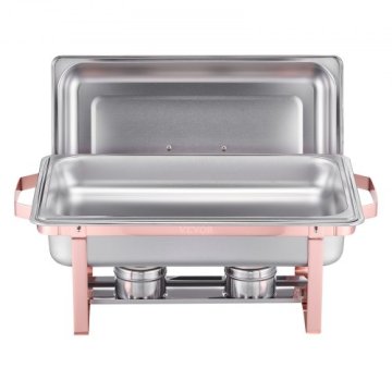 VEVOR Set za postrežbo hrane Chafing Dish Buffet 8 Qt 2 kosa rožnato zlata