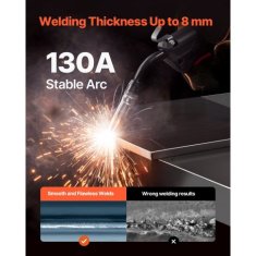 VEVOR Varilni aparat MIG 130 prenosni 32x15x25 cm