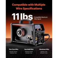 VEVOR MIG varilnik 5 v 1 sinergijska varilna naprava 430x180x320 mm 200A