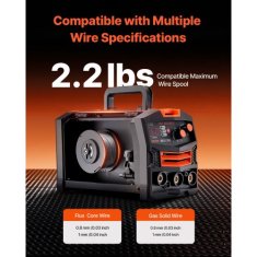 VEVOR MIG varilec 130A sinergični 2-v-1 plinski in brezplinski prenosni 33x16x23 cm