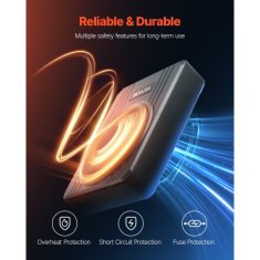 VEVOR Avtomobilski subwoofer tanek napajan pod sedežem 322x235x80 mm črn