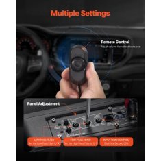 VEVOR Avtomobilski subwoofer tanek napajan pod sedežem 322x235x80 mm črn