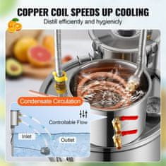 VEVOR Komplet dvojnega kondenzatorja za alkoholni destilator 50 L srebrne barve