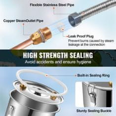 VEVOR Komplet dvojnega kondenzatorja za alkoholni destilator 50 L srebrne barve