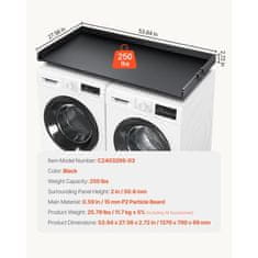 VEVOR Pralni in sušilni stroj pult 1370x700x69 mm črn