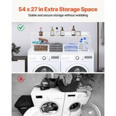 VEVOR Pralni in sušilni stroj pult z 2-nivojsko polico 1370x700x419 mm bela