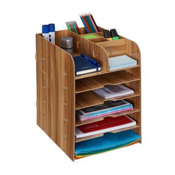 Northix Namizni organizator s 12 predelki za shranjevanje, brez orodja za sestavljanje, črna, bela, siva