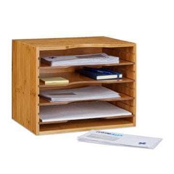 Northix Bambusov organizator, Storage System Desk Organizer, Stojalo za dokumente in pisma