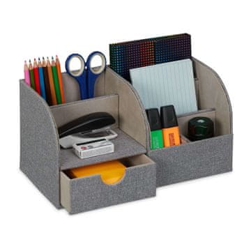Northix Namizni organizator Linen Look, 6 predelkov, z laneno prevleko, z enim predalom