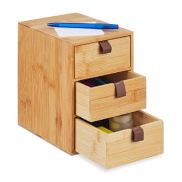 Northix Namizni organizator s 3 bambusovimi predali, za kozmetiko, pisarniški material in majhne predmete