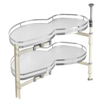 VEVOR Organizator za kotno omaro 2-nadstropna izvlečna vrtljiva pladenj 850x490x780 mm nastavljiv