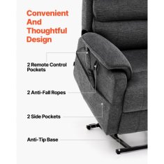 VEVOR Električno dvigalo naslanjač 975x83x1075 cm temno siva