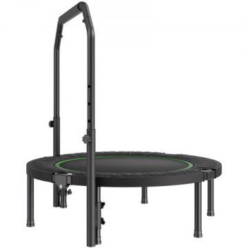 VEVOR Mini trampolin zložljiv fitnes rebounder 102 cm nastavljiva ročaj črna