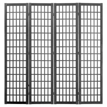VEVOR Prostorovni razdelilec 4 paneli japonski slog 1620x1700x185 mm črn