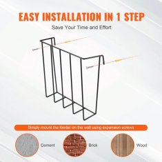 VEVOR Krmilnik za seno za živino 60x50x84 cm 24 galonov stenski jekleni