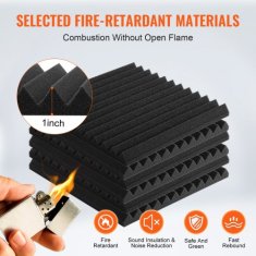 VEVOR Akustične penaste plošče 300x300x25 mm Črne