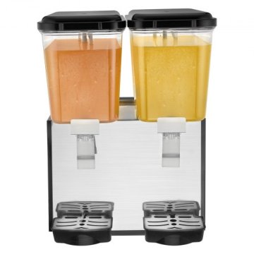 VEVOR Razdelilnik pijač 2 rezervoarja 18 L vsak 465x455x67 cm iz nerjavečega jekla