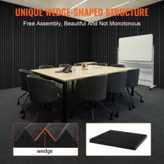 VEVOR Akustične penaste plošče 300x300x25 mm Črne