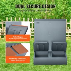 VEVOR Hranilnik za prašiče 600x500x840 mm jeklo