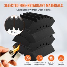 VEVOR Akustične penaste plošče 4 kosa 42x16x30 cm črne barve