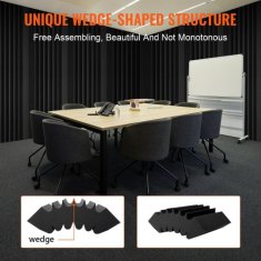 VEVOR Akustične penaste plošče 4 kosa 42x16x30 cm črne barve