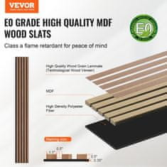 VEVOR Akustične stenske plošče 2400x200x21 mm Oreh