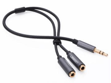 adapter 3.5mm (M) na 2x avdio (Ž) črn - polybag