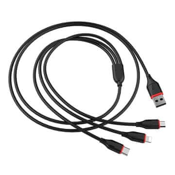 Borofone KABEL BX17 USB A/M -> 3v1 (lightning, micro, Type C)