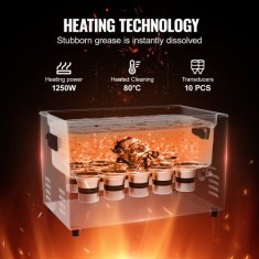 VEVOR Ultrazvočni čistilec TH-SPQXJ-100A 535x332x338 mm 30L