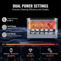 VEVOR Ultrazvočni čistilec TH-SPQXJ-100A 535x332x338 mm 30L