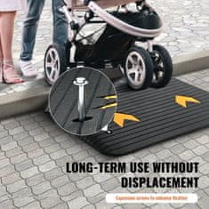 VEVOR Pragovni naklon 4-palčni dvig 902x62x102 cm guma