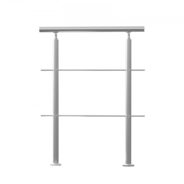 VEVOR Dvojni steber za ograjo stopnišča 80x104x106 cm srebrna