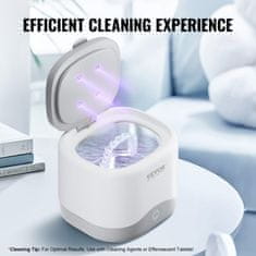 VEVOR Ultrazvočni čistilec protez SJ-H6 123x111x103 mm Bela