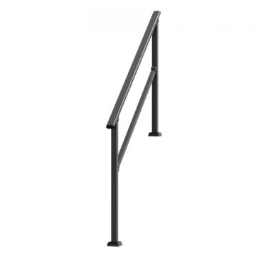 VEVOR Ročaj za stopnice 4-5 stopenj zunanji ograjni komplet 1380x84x920 mm črna