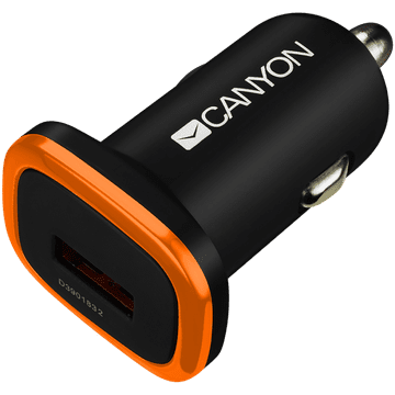 Canyon C-01 - avtomobilski polnilnik, 12V/24V, 5V-1A, 2x USB-A, črn