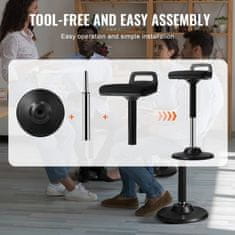 VEVOR Aktivni stol Allen570 40x40x625-875 cm Črn