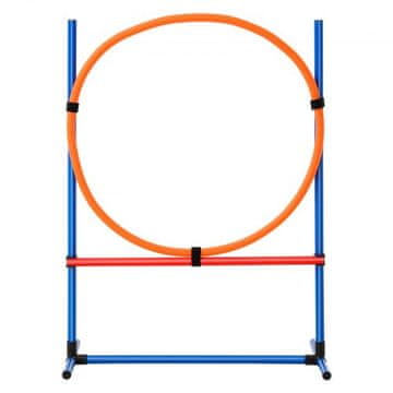 VEVOR Komplet za trening agility psov 4-delni z ovirami prečkami obročem za skok in postajališčem