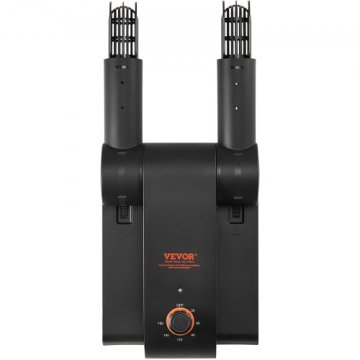 VEVOR Sušilnik za čevlje 2 cevi zložljiv prenosni s časovnikom 293x21x408 cm črn