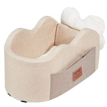 VEVOR Avto sedež za psa sredinska konzola booster 45x27x23 cm rjava