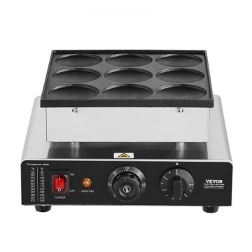 VEVOR Palačinkar 9-delni Dorayaki pekač 320x300x180 mm srebrn