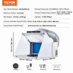 VEVOR Airbrush razpršilna kabina HS-E420DCLK 55x27x32 cm Prenosna