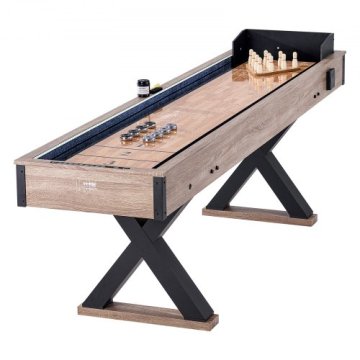 VEVOR Miza za shuffleboard 2 v 1 kombinacija shuffleboarda in kegljanja 9 ft LED osvetlitev